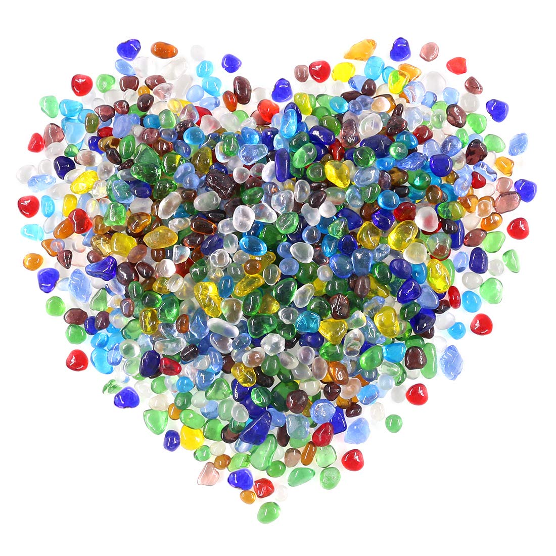 Swpeet 1 Pound Multicolor Lampwork Glass Small Tumbled Chips Stone Gemstone Chips Crushed Pieces Irregular Shaped Stones Crystal