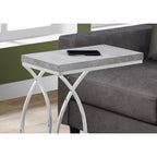 Monarch Specialties Accent Table C-Shaped End Side Snack Living Room Bedroom Metal Grey