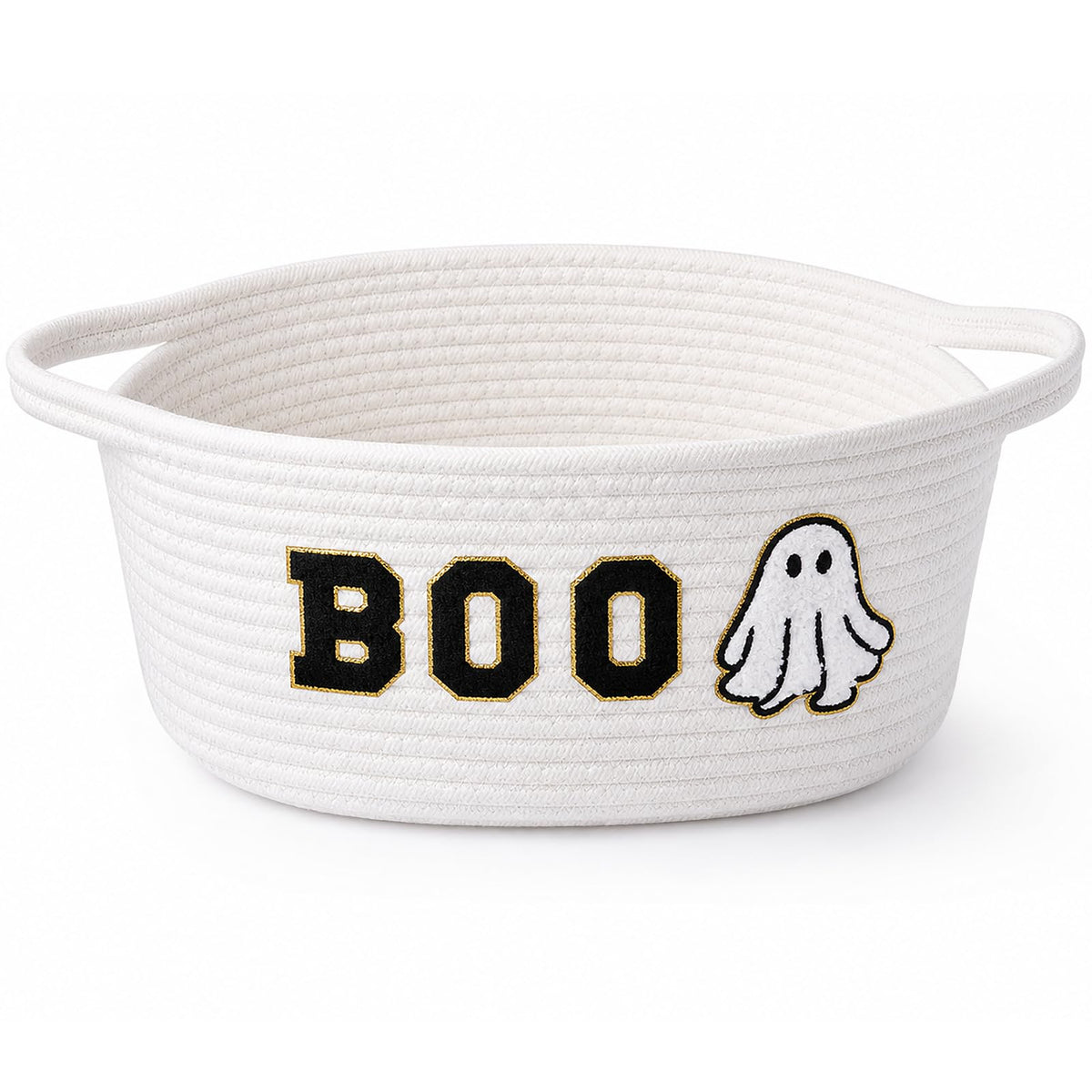 Fumete Halloween Boo Basket White Ghost Woven Gift Basket Decor