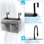 Frjjthchy Bedside Storage Organizer 5 Pockets With 4 Hooks Hanging Storage Bag For Headboards/Bunk Bed (Grey)