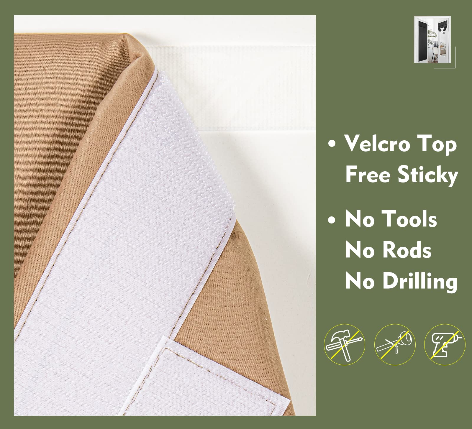 Pi Blackout Small Door Curtain,Privacy Thermal Insulated Door Window Curtain For Small Window/Small Front Door/Office 1 Panel (W26Xl20,Cappuccino)