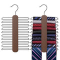 Uinicor Tie Hanger,Tie Organizer for Closet 20 Storage Capacity,Wooden Necktie Organizer Tie Holder,360 Degree Rotating Accessor