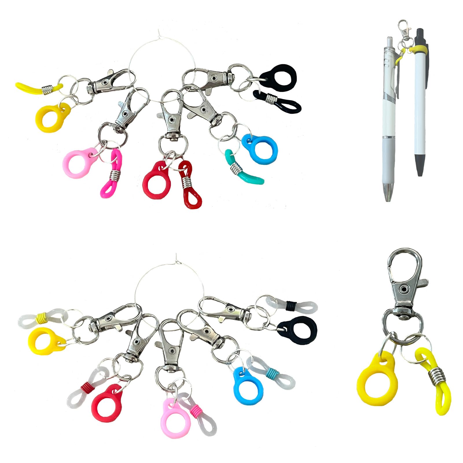 Spansee 10 Pcs Pen Clips, Pen Holders, Badge Reel Accessories, Pen Holder For Lanyard, Clip On Pens For Badge Reel, Retractable