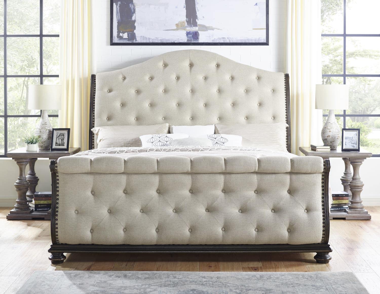 Steve Silver Rhapsody Multi-Step Molasses King Wood Sleigh Bed