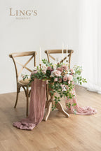 Ling'S Moment 2Pcs Dusty Rose Arch Flowers Artificial Floral Swags Wedding Centerpieces Faux Flower Garland Greenery Arrangement