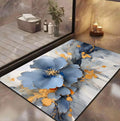 Yellow Weaves Rubber 3D Patterned Anti Slip Water Soaking Rectangular Floor Mat,Water Absorbent Non Slip Bath Mat,Quick Dry Mat