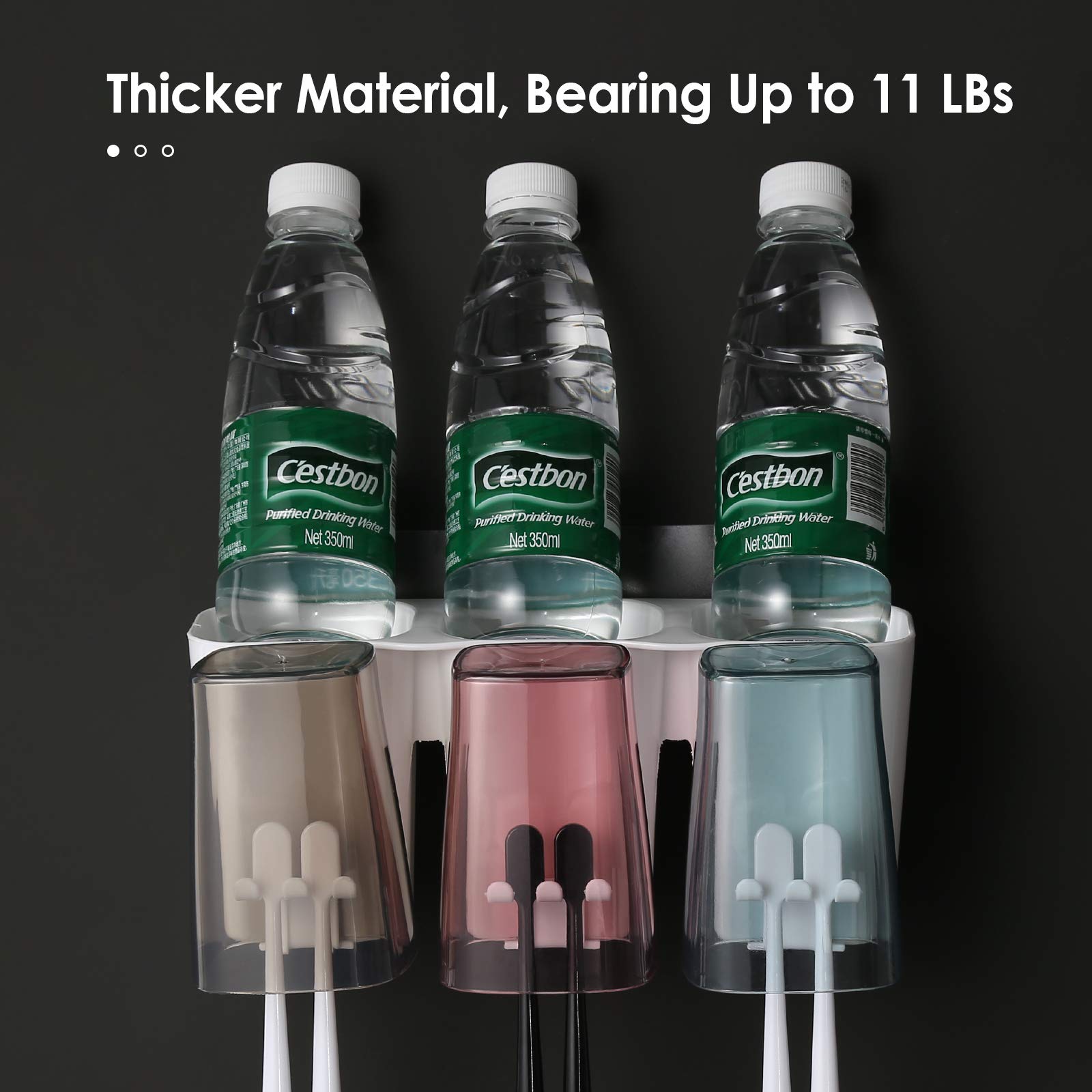 Goowin Toothbrush Holder, Toothbrush Holder For Bathroom, Large Capacity Toothbrush Holder Wall Mounted, Eco-Friendly Mighty Too