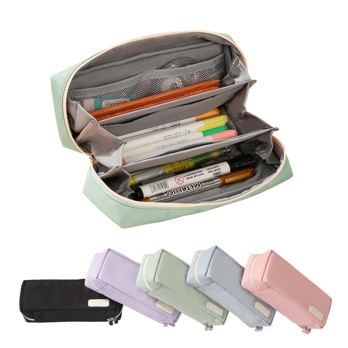 Baginbag Qianpa Small Pencil Case Organizer With Zipper,Light Pencil Pouch Aesthetic, Green Pencil Bag For Men & Women