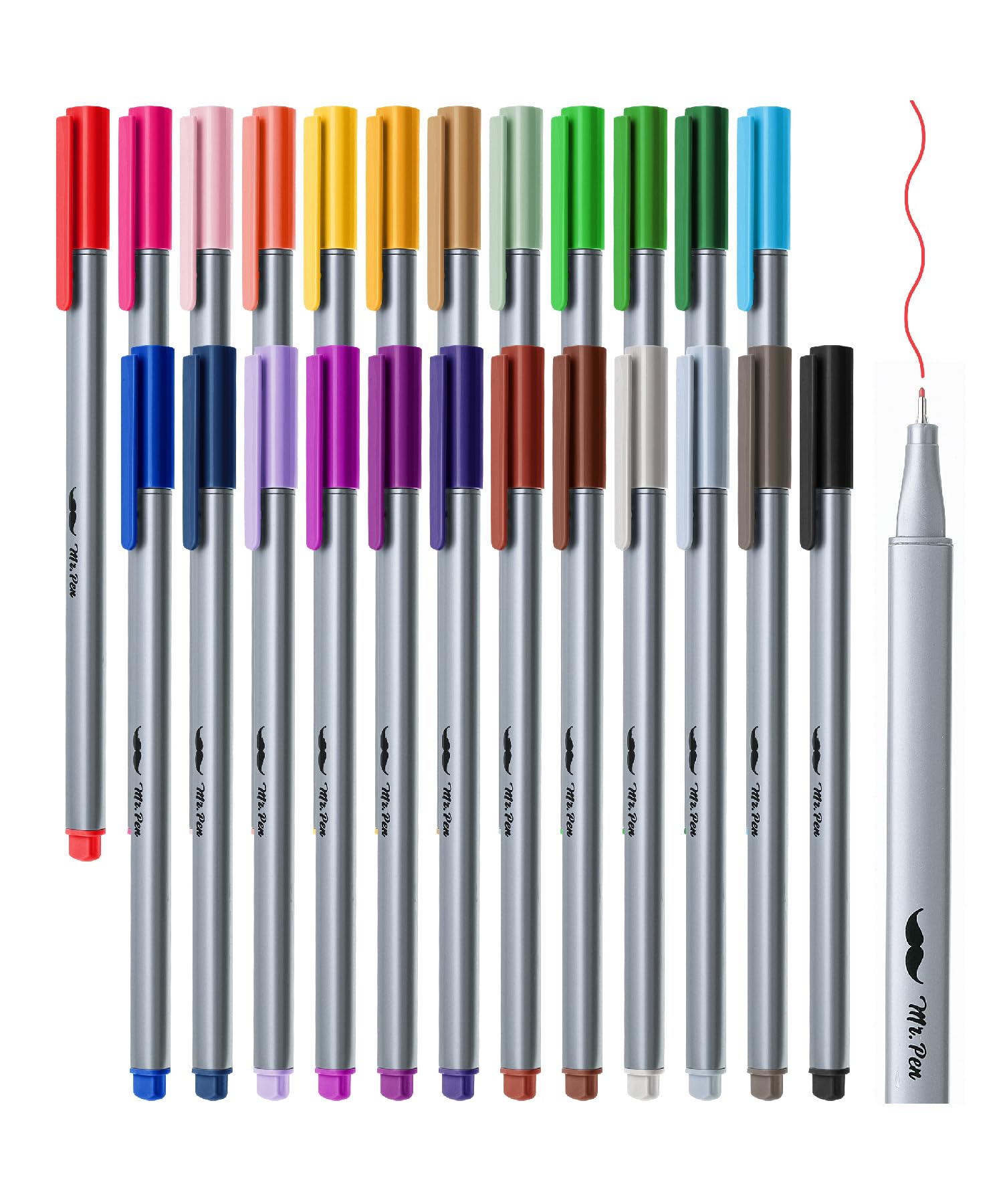 Mr. Pen- Fineliner Pens, 24 Pcs, Colorful, 0.4Mm Fineliners Pens, Art Pen