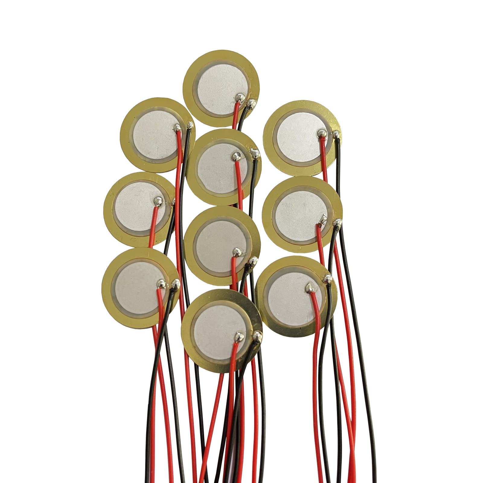 Yqboom 10Pcs 35Mm Piezo Disc Transducer Contact Microphone Trigger Sound Sensor With 394 Inches Wires For Acoustic Instrument,Mi