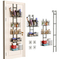 5-Tier Over The Door Bathroom Organizer - Hair Dryer Holder - Hair Tool Organizer Adjustable Height, DIY Bathroom Storage Shelf 