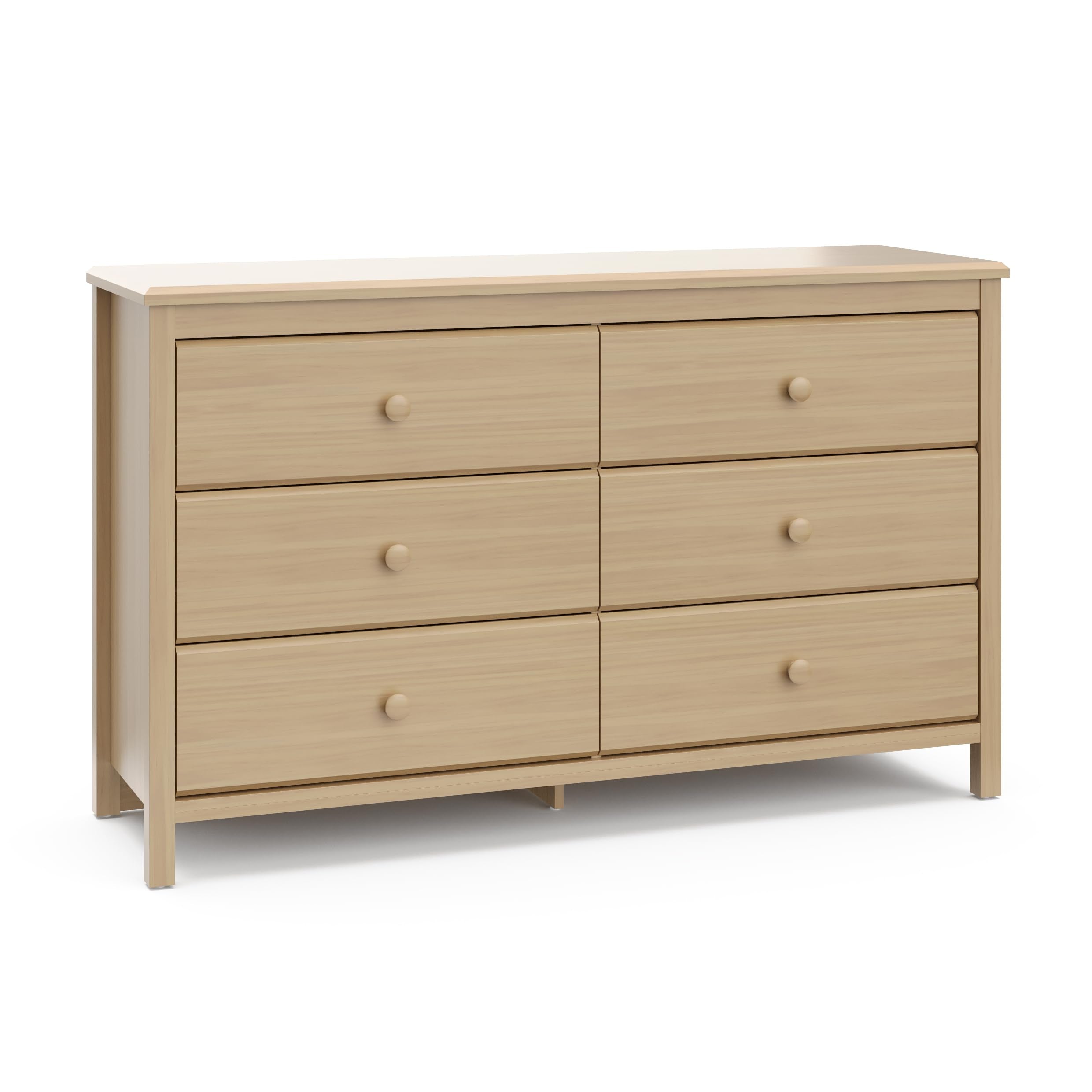 Storkcraft Alpine 6 Drawer Double Dresser (Driftwood) - GREENGUARD Gold Certified Nursery Essential, Kids Storage Chest, Bedroom