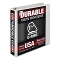 Samsill Durable 1.5 Inch Binder, Made In The Usa, D Ring Binder, Customizable Clear View Cover, White, Holds 350 Pages