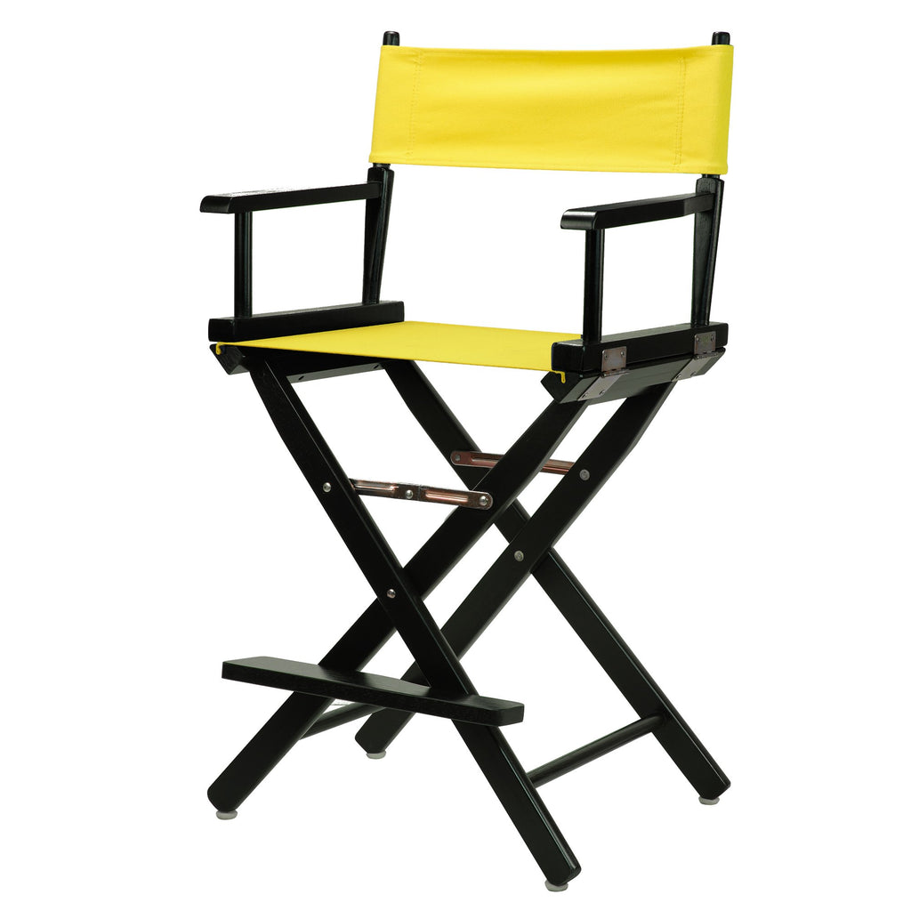 Casual Home Director's Chair ,Black Frame/Yellow Canvas,24" - Counter Height