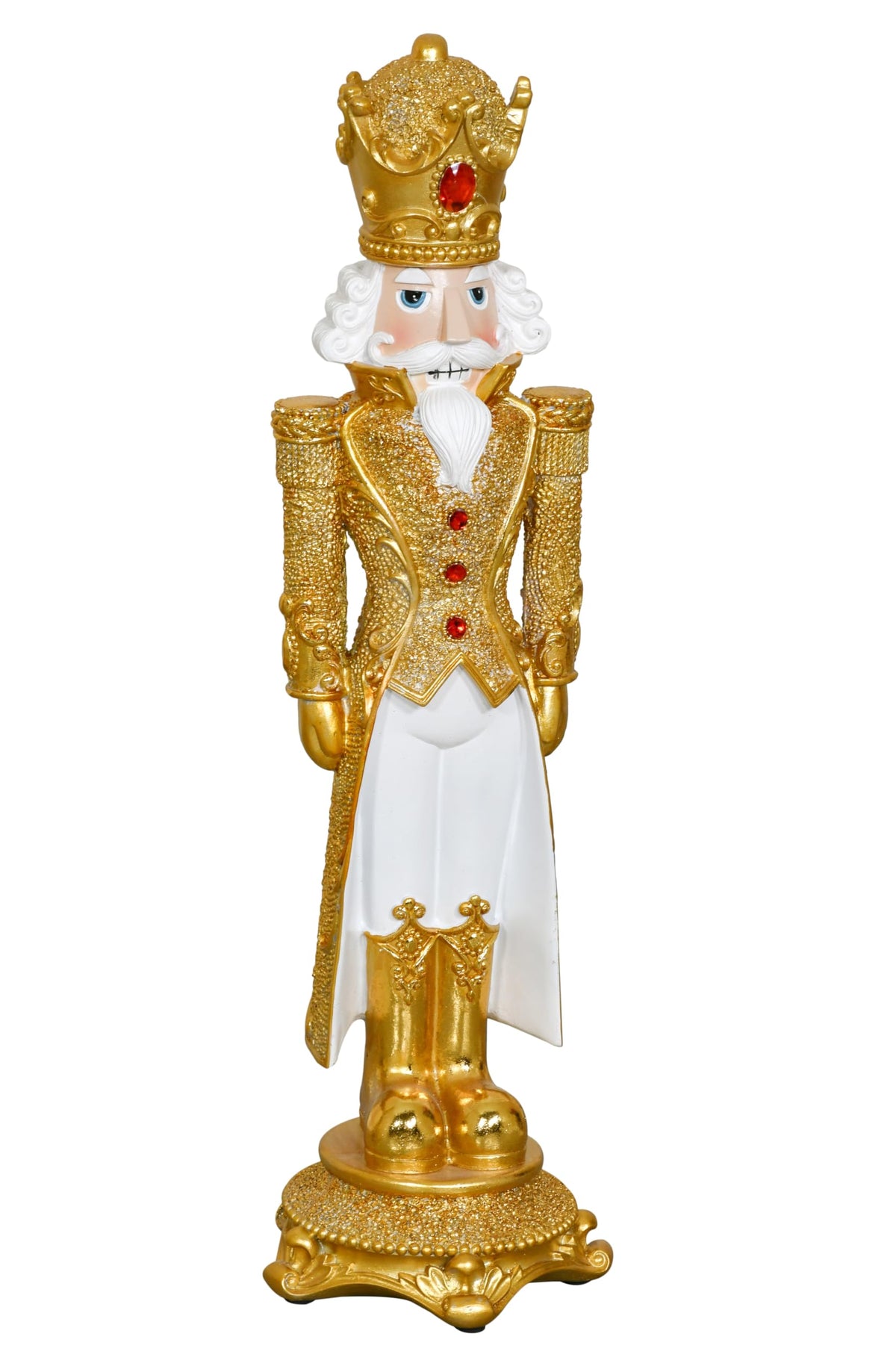 Afd Home 24-Inch Regal Holiday Nutcracker Figurine With Golden Uniform And Crown – Elegant Christmas Decor Centerpiece