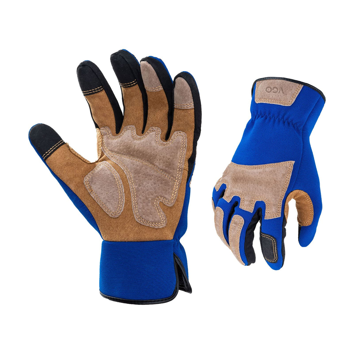 Vgo... 1-Pair Gardening Gloves Men, Safety Work Gloves, Puncture-Proof, Thornproof, Touchscreen (Size Xl, Blue, Sl7475)
