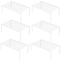 iPEGTOP Set of 6 Kitchen Cabinet Shelf Organizer, Medium (13 x 9.4 Inch) Bathroom Cabinet Organization Wire Shelf Rack, Rustproo