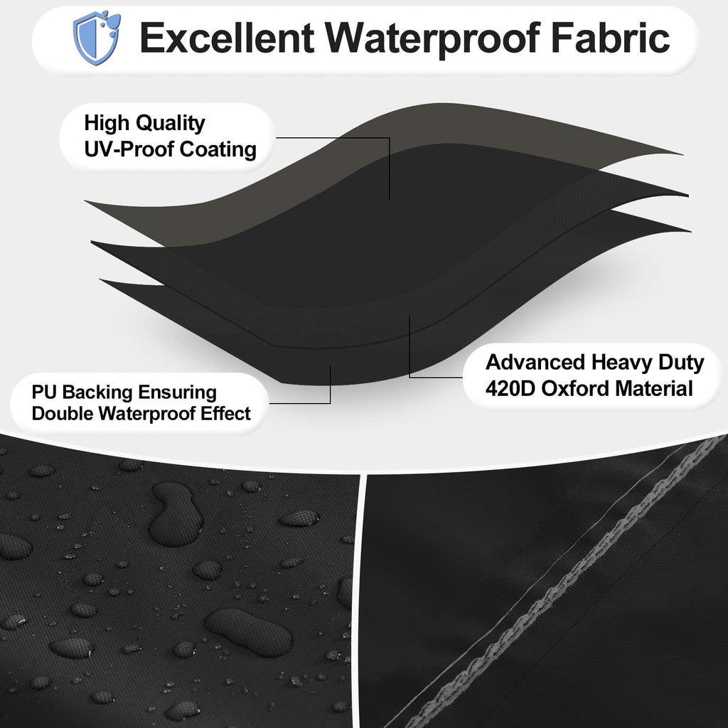 Outdoorlines Outdoor Waterproof Patio Table Furniture Set Covers - Rectangle Couch Sectional Cover Outside Weatherproof Patio Furniture Covering For Deck, Lawn And Backyard 126'L X 126'W X 32'H, Black