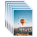 JCJMY 11x15 White Picture Frame Set of 6, Horizontal and Vertical Formats for Wall Hanging, 11 x 15 Wall Gallery Poster Photo Fr