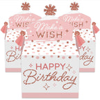 Big Dot Of Happiness Pink Rose Gold Birthday - Treat Box Party Favors - Happy Birthday Party Goodie Gable Boxes - Set Of 12