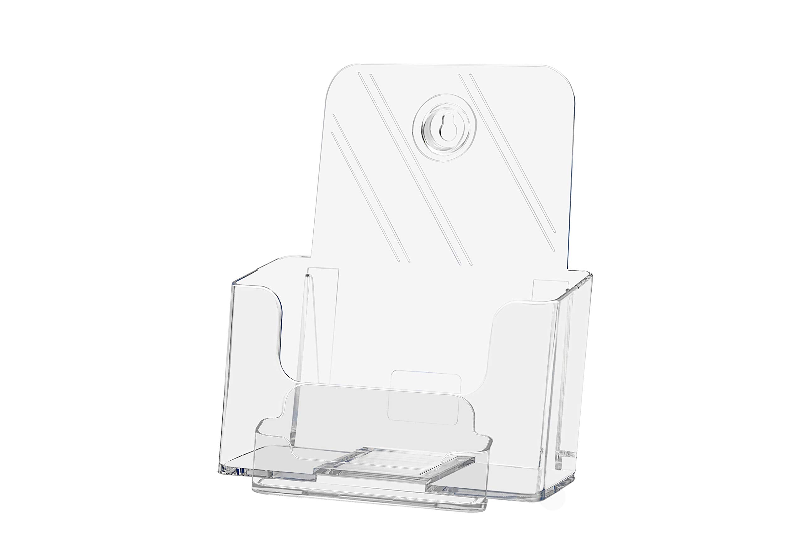 Marketing Holders 6   W Literature Display With 3.5' X 2' Attached Business Card Pocket Counter Top Or Wall Mount Brochure Sta