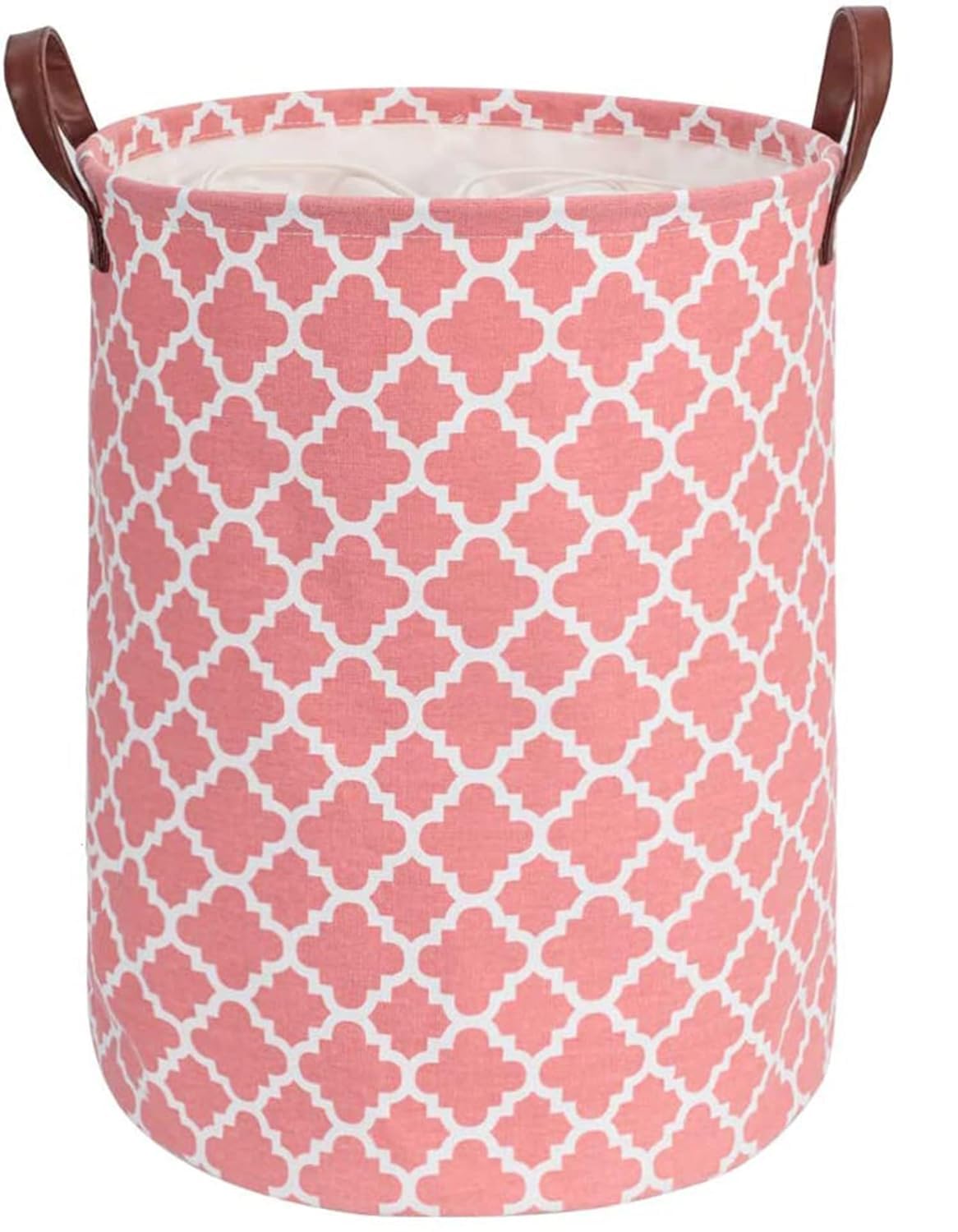 Folding Laundry Basket for Clothes,Round Collapsible Storage Basket Large Sized With Handle, Drawstring Coverd Linen Storage Bas