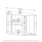 Furinno Classic Stand With Plastic Poles For Tv Up To 43-Inch, Amber Pine/Black
