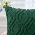 Miulee Dark Green Throw Pillow Covers 18X18 Inch, Soft Winter Plush Faux Wool Couch Pillow Covers Set Of 2 Decorative Farmhouse Boho Throw Pillows For Sofa Living Room Bed