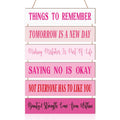 Pinkunn Inspirational Wall Art Sage Green Pink Positive Quotes Wall Decor Cute Preppy Wooden Wall Sign Uplifting Encouragement G