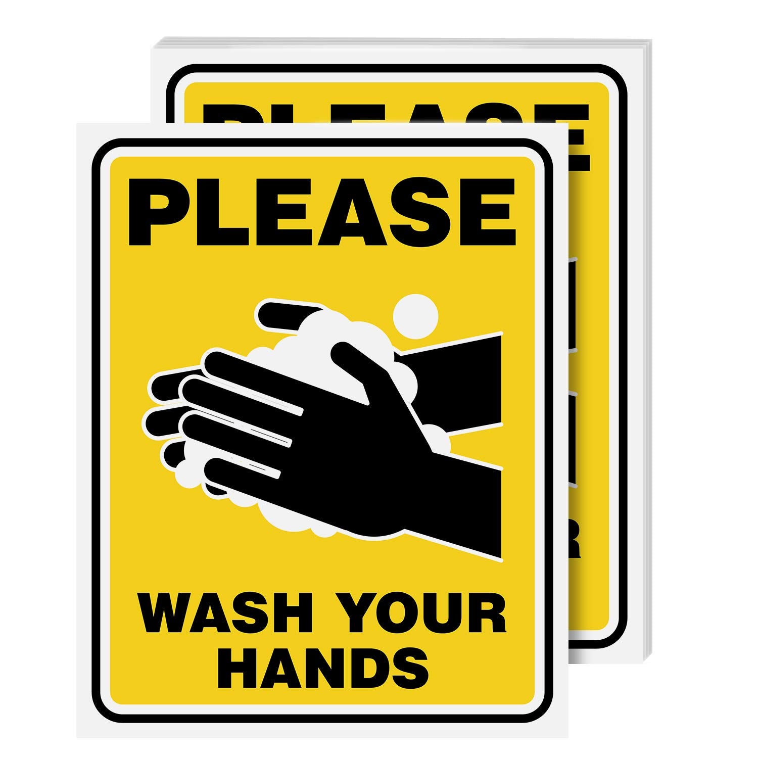 Wash Hands Sign Laminated Poster Bulk For School And Offices, Health And Safety - Great Use For Homes, Schools, Office And Publi