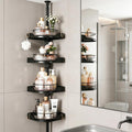 CISIREE 360 Rotating Tension Pole Caddy  4Tier Corner Shower Organizer, Height Adjustable 33124, SpaceSaving for Bathroom,