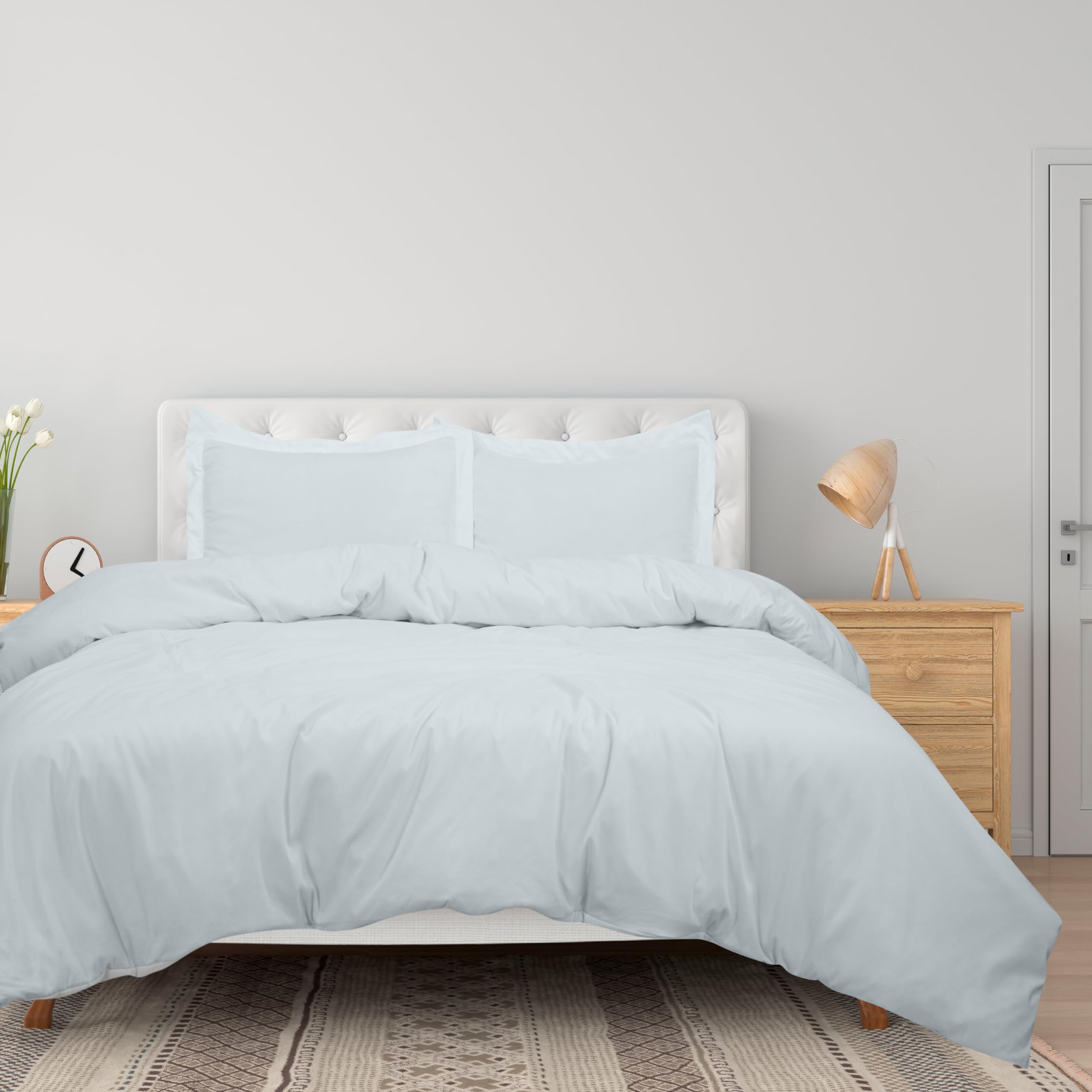 Royale Linens White Duvet Cover King Size - 3 Piece Bedding Comforter Covers - Zipper Closure - 1 King Duvet Cover 104X90 Inches
