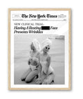 iHery Having A Resting Bitch Face Prevents Wrinkles Framed Trendy Hot Girls NewsPaper Wall Art, Natural OAK Wood 12x16in Canvas 