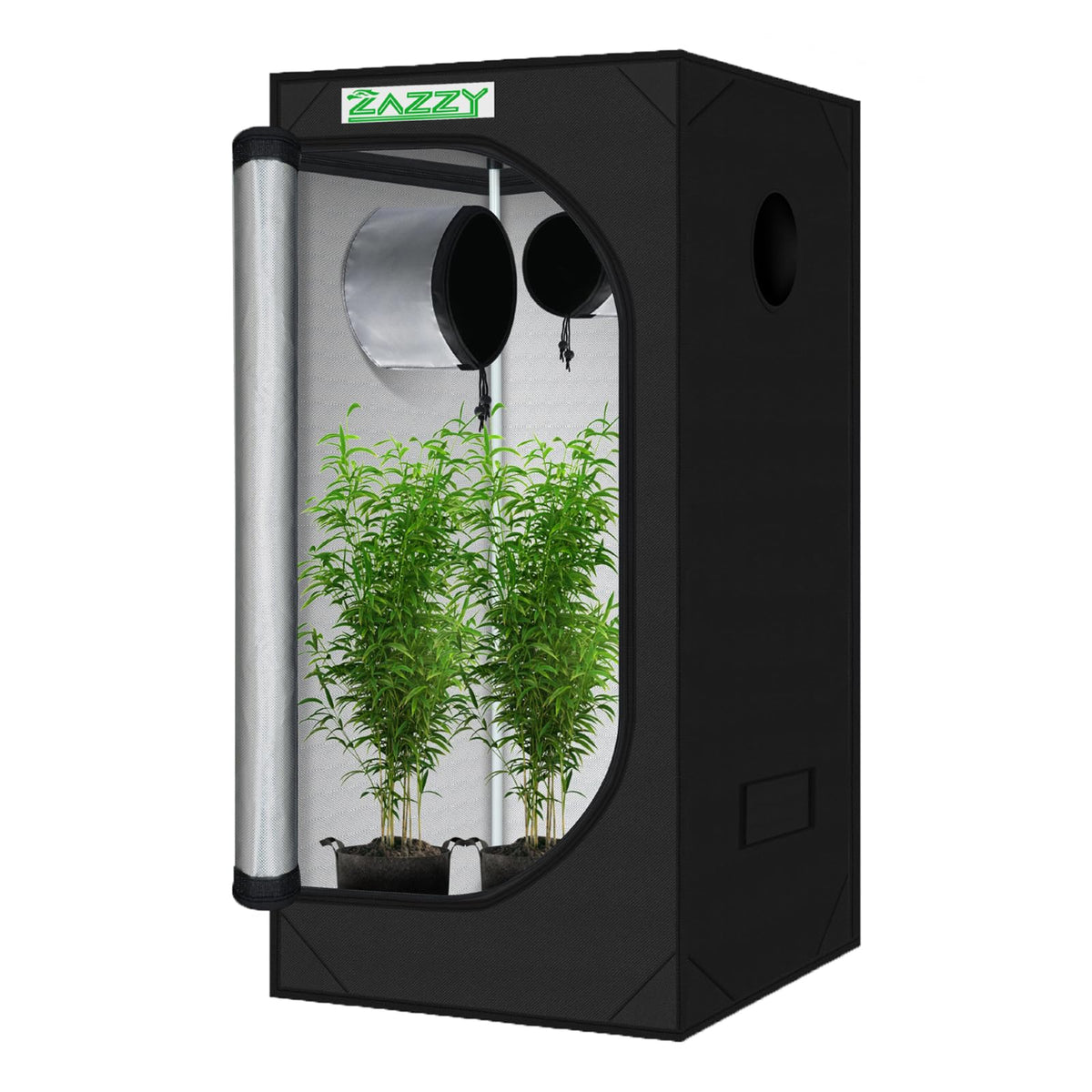 Zazzy Grow Tent 3X3 Ft, 36 'X36 'X72 ' Plant Tent Growing Tent High Reflective Mylar With Observation Window And Removable Fl