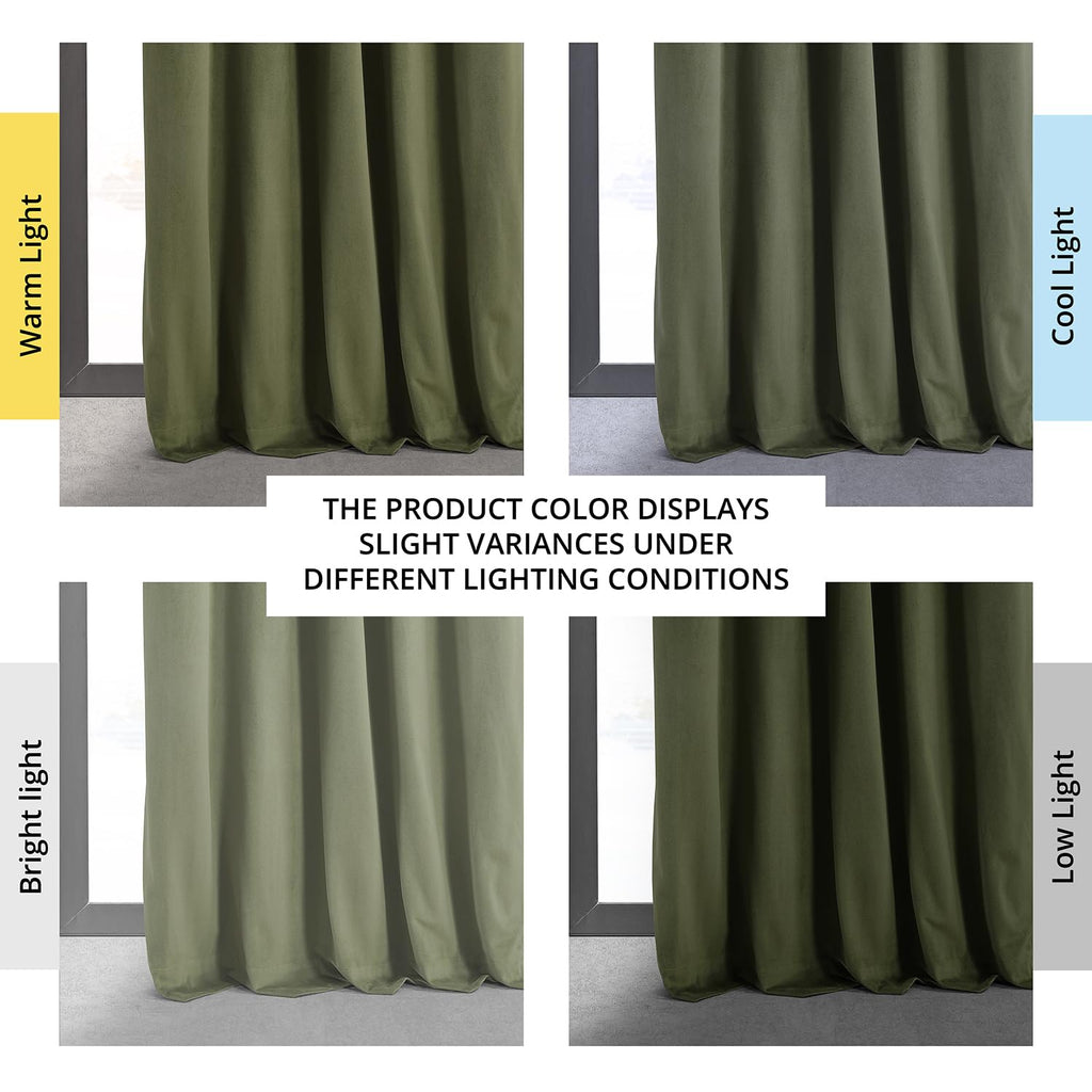 Hpd Half Price Drapes Signature Velvet Thermal Blackout Curtains For Living Room 84 Inch Long (1 Panel) Rod Pocket Insulated Blackout Curtains For Bedroom Window Curtains, 50W X 84L, Hunter Green