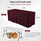 Manmengji 4 Pack 6Ft Table Cloth For Standard Folding Tables - Water Resistant Washable Rectangle Table Covers For Wedding, Banquet And Trade Shows, 72L X 30W X 30H Inches, Burgundy