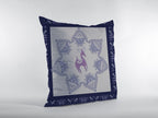 HomeRoots Purple On Indigo Broadcloth 20â€ Gray Purple Horse Indoor Outdoor Throw Pillow