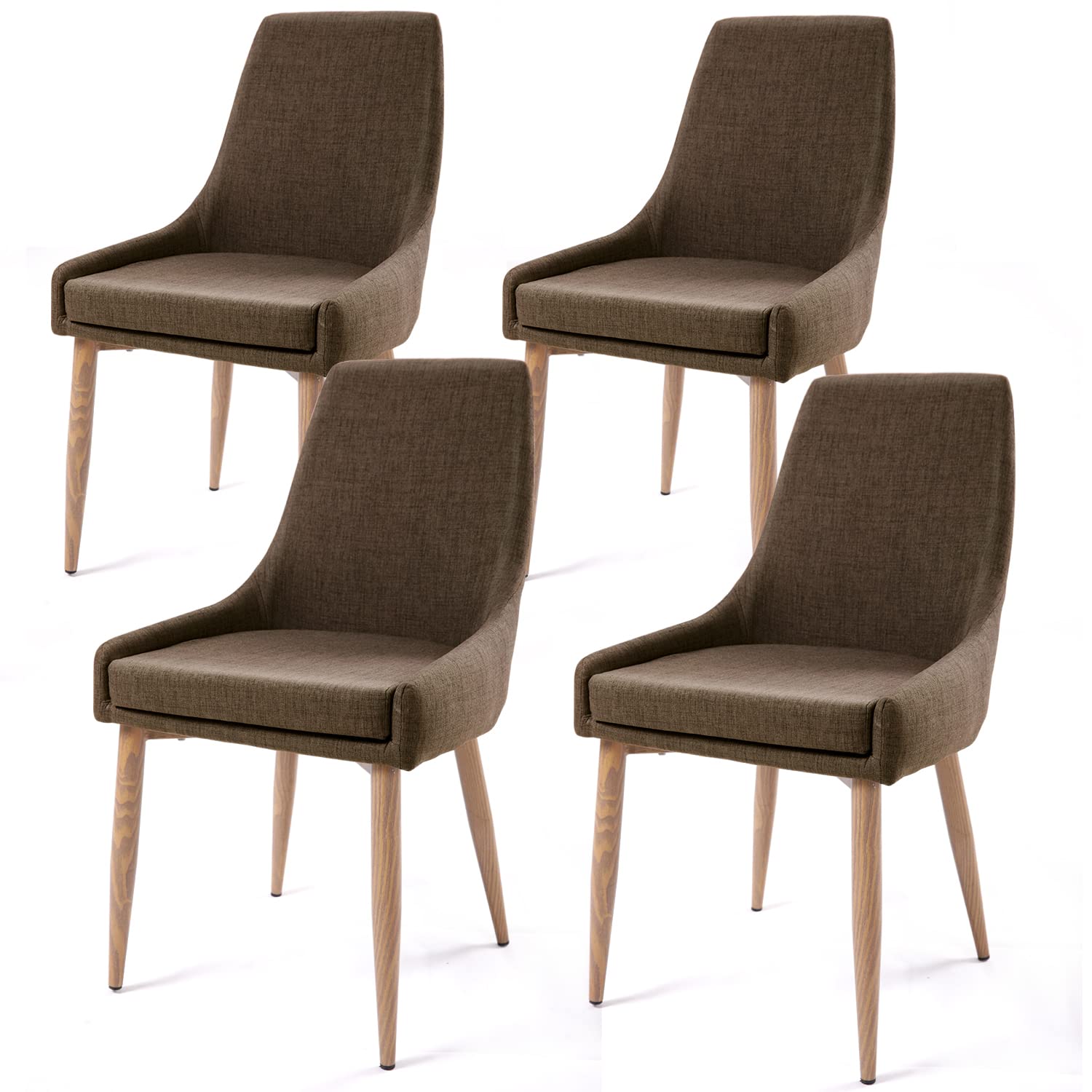 E&D Furniture Dining Chairs Set Of 4, Dining Room Chairs Fabric Kitchen Chairs Set Of 4 Sillas De Comedor Mid Century Modern Uph