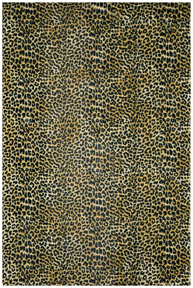 Dalyn Rugs Akina Leopard Animal Print Ak2 Faux Fur Gold 2'3&quot; X 7'6&quot;