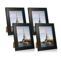iRahmen 4 Pack 5x7 Picture Frame Black Set with High Definition Glass 5 x 7 Photo Frames for Desktop Display and Wall Mounting.