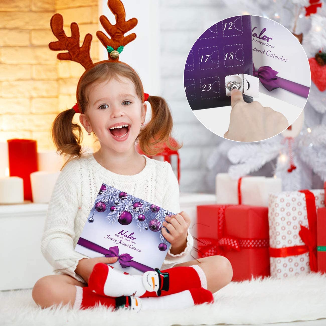 Naler Jewelry Advent Calendar 2024, Christmas Diy Bracelet Necklace Jewelry Making Kit For Christams Advent Calendar Gifts For W