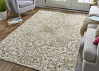 HomeRoots 512214 9 x 12 ft. Ivory & Gray Wool Floral Hand Tufted Handmade Stain Resistant Rectangle Area Rug