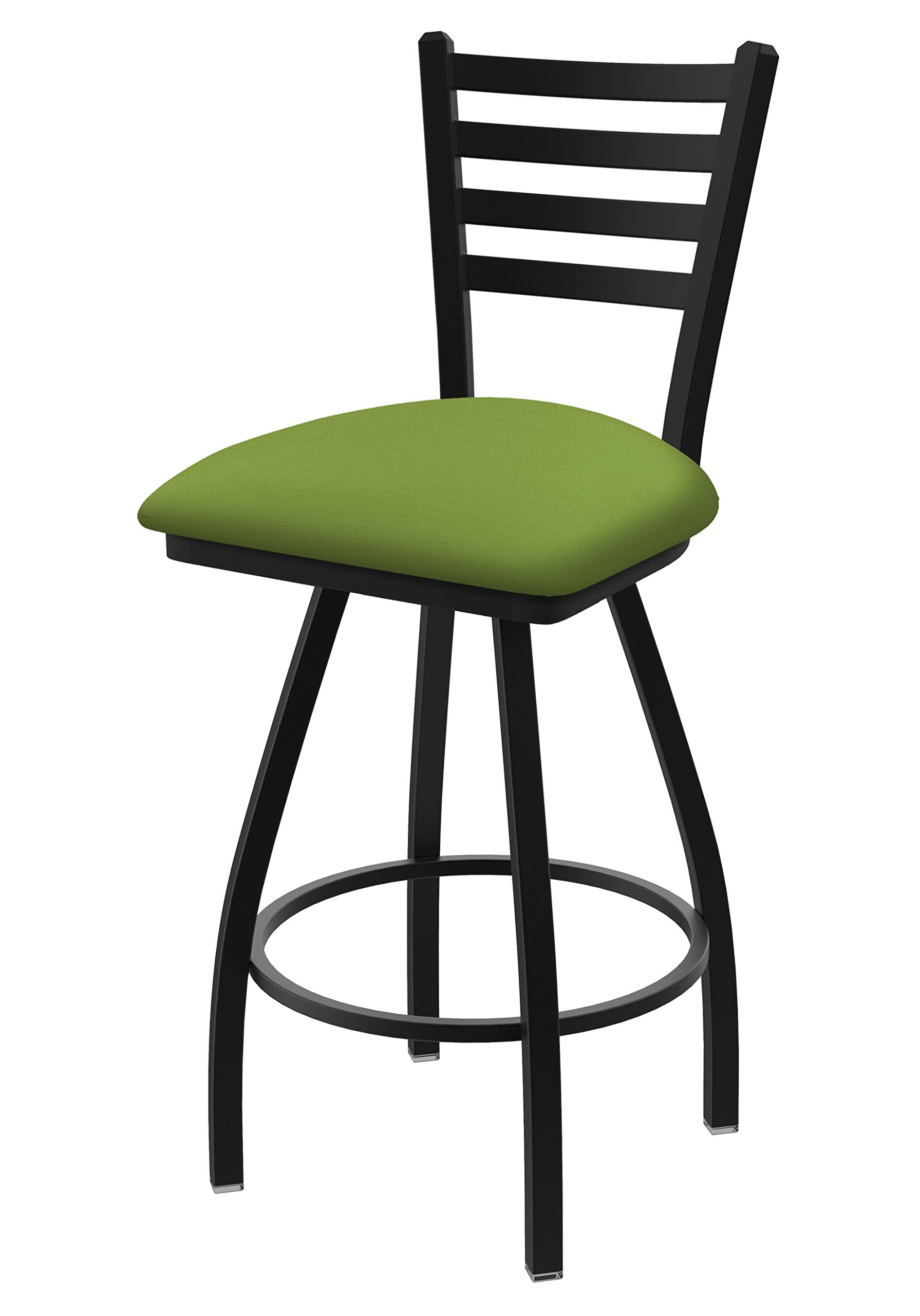 XL 410 Jackie 36 Swivel Extra Tall Bar Stool with Black Wrinkle Finish and Canter Kiwi Green Seat