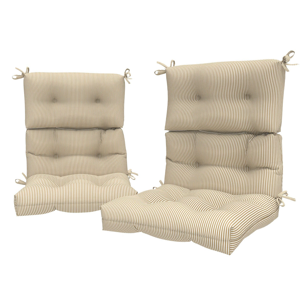 Lvtxiii Outdoor Seat And Back Chair Cushion Patio Tufted High Back Cushion With Ties, Seasonal Replacement Rocking Chair Cushion