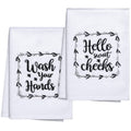 Tatuo 2 Pieces Funny Hand Towels with Sayings Wash Your Hands Bathroom Rustic Cute Dish Kitchen Towels for Home Decorative Farmh