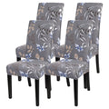 Searchi Dining Room Chair Covers Set Of 4, Stretch Printed Kitchen Chair Slipcovers Removable Washable Parsons Chair Covers Protector For Dining Room, Hotel, Ceremony (Flower Pattern4)