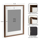 Kate And Laurel Adlynn Rectangle Picture Frame Set Of 3, 14 X 18 Matted To 11 X 14, Bronze, Vintage Three-Piece Frame Set For Ga