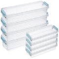 Gueevin 8 Pcs Long Plastic Stackable Box Large Capacity Pencil Box Clear Plastic Supply Box For School Pencil Container Plastic