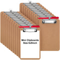 Sabary 24 Pack Mini Clipboards Bulk With Pen Holder 6X9 Small Clipboards Wood Clipboards A5 Memo Size Heavy Duty Hardboard Clip