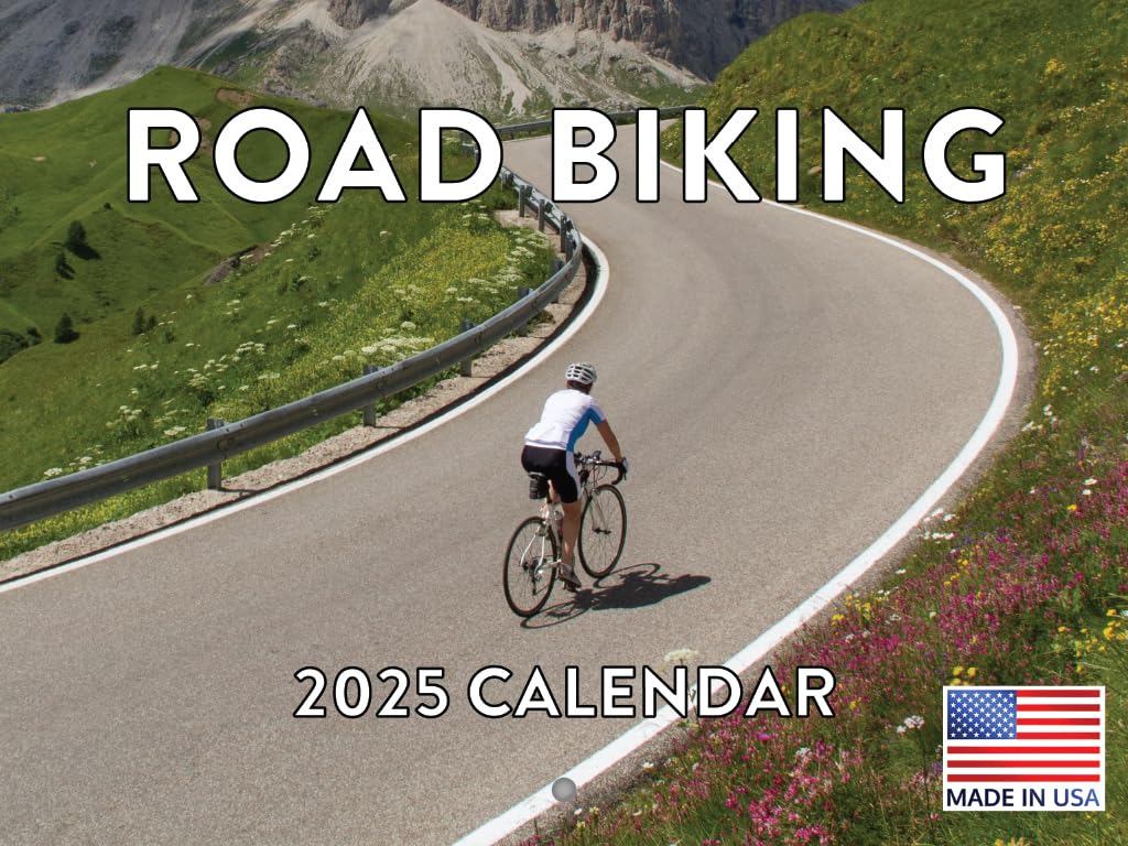 Road Biking Calendar 2025 Bicycle Cycling Monthly Wall Calender 12 Month | American Made In The Usa
